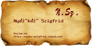 Nyókó Szigfrid névjegykártya